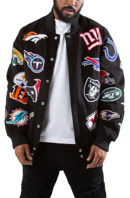 Carl Banks Nfl With All Team Logos Jacket