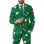 Christmas Festivity Holiday Party Print Mens Suit