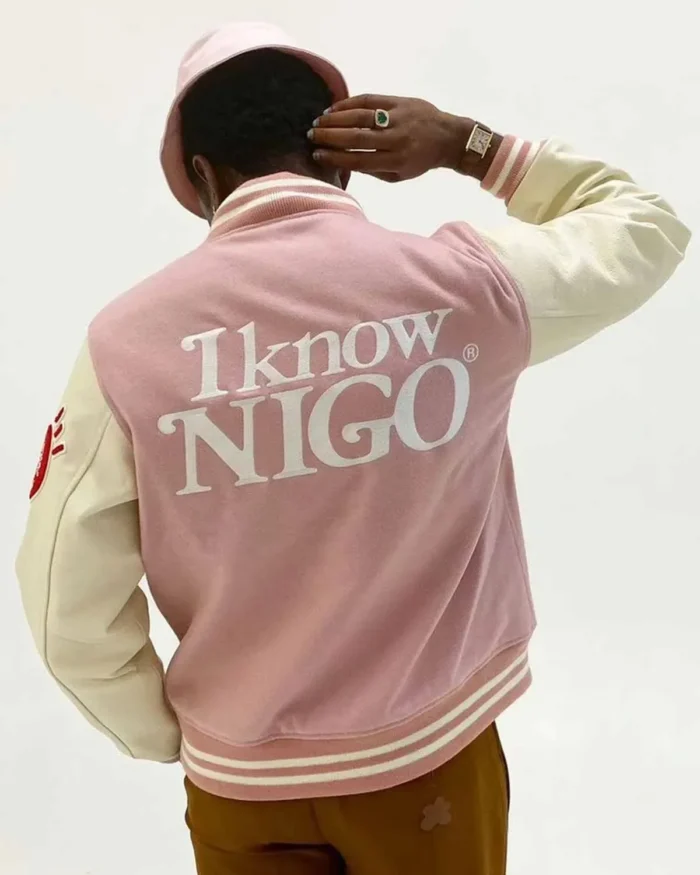 I Know Nigo Pink And White Jacket