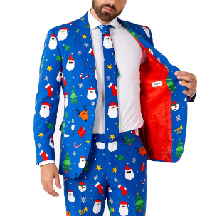 Mens Christmas Party Print Suit