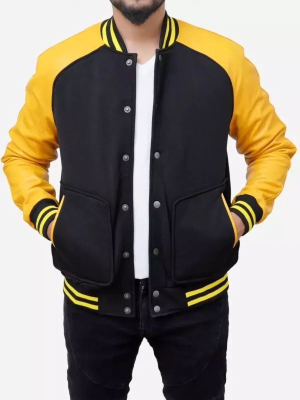 Mens Wool Blended Baseball Letterman Jacket