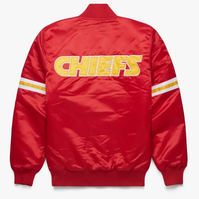 NFL Kansas City Chiefs Red Satin Varsity Bomber Jacket