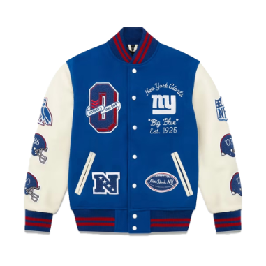 Ovo X Nfl New York Giants Blue Varsity Jacket