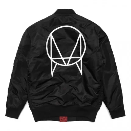 Owsla M1 Black Bomber Satin Varsity Jacket