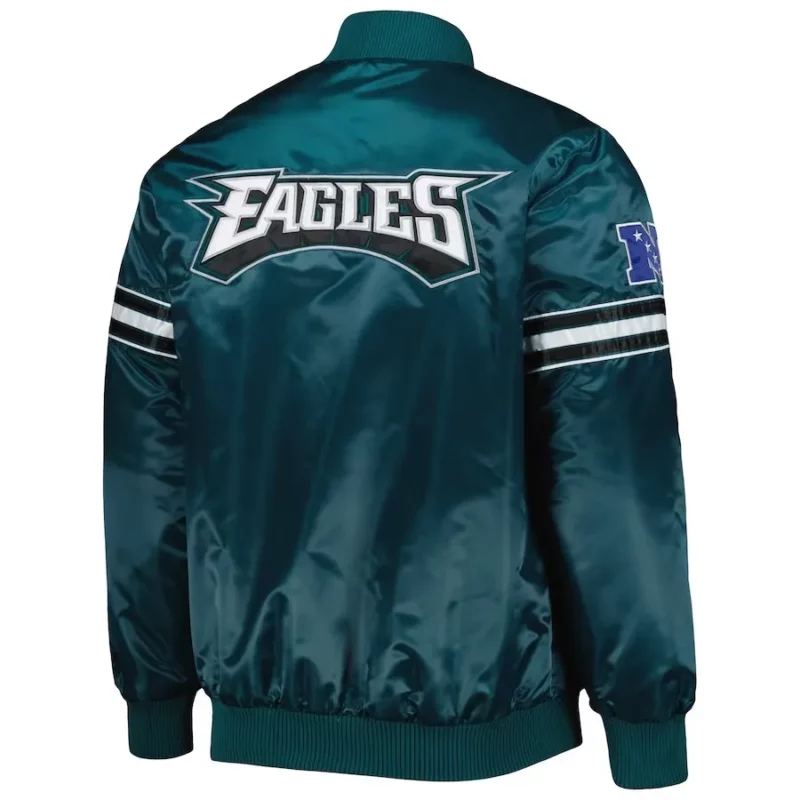 Starter Green Philadelphia Eagles The Pick And Roll Full-snap Satin Varsity Jacket