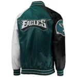 The Reliever Philadelphia Eagles Starter Full-snap Green Satin Varsity Jacket