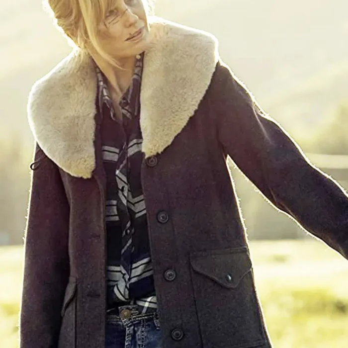 Kelly Reilly S04 Shearling Wool Coat