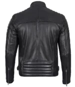Mens Premium Black Cafe Racer Leather Jacket for Sale