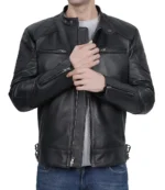 Men's Premium Stylish Black Biker Leather Jacket