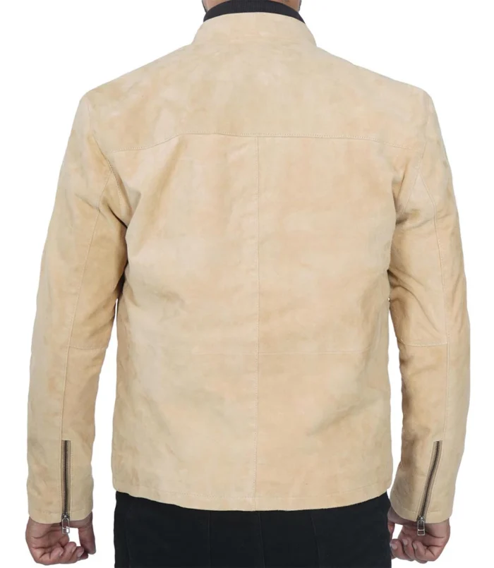 Mens Real Camel Suede Leather Jacket