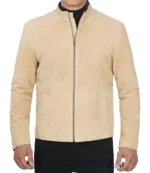 Mens Real Suede Leather Camel Jacket