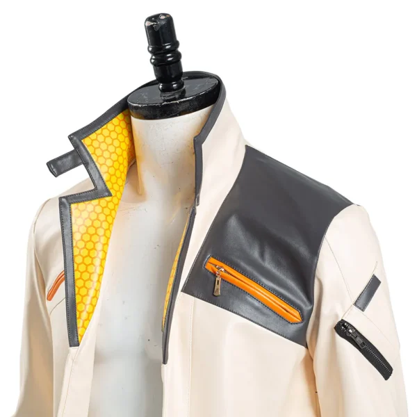 Valorant Phoenix Fiery Gaming White Leather Jacket