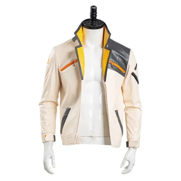 Valorant Phoenix Fiery White Leather Jacket