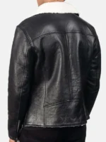 Alberto Black White Shearling Leather Jacket