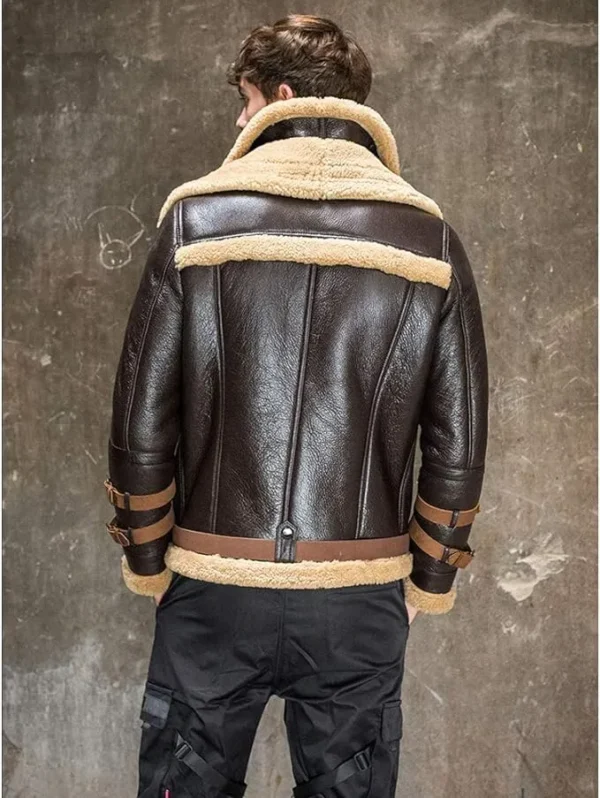 B3 Flight Sheepskin Aviator Fur Real Leather Jacket