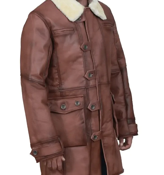 Brown Shearling Bane Coat for Men