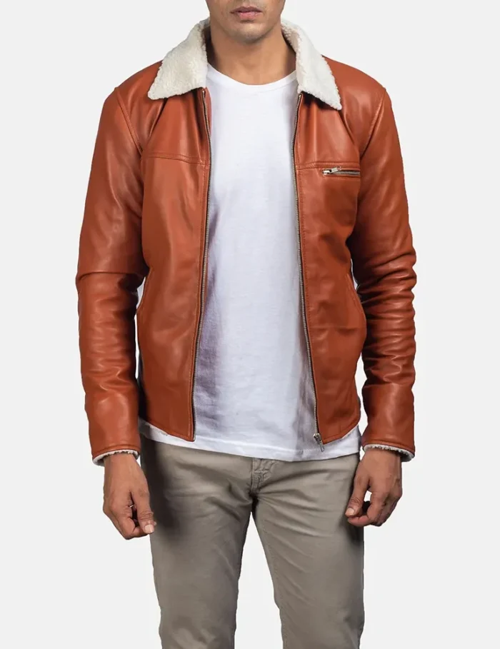 Dan Frost Tan Shearling Leather Jacket