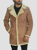 James Brown Leather Shearling Long Coat
