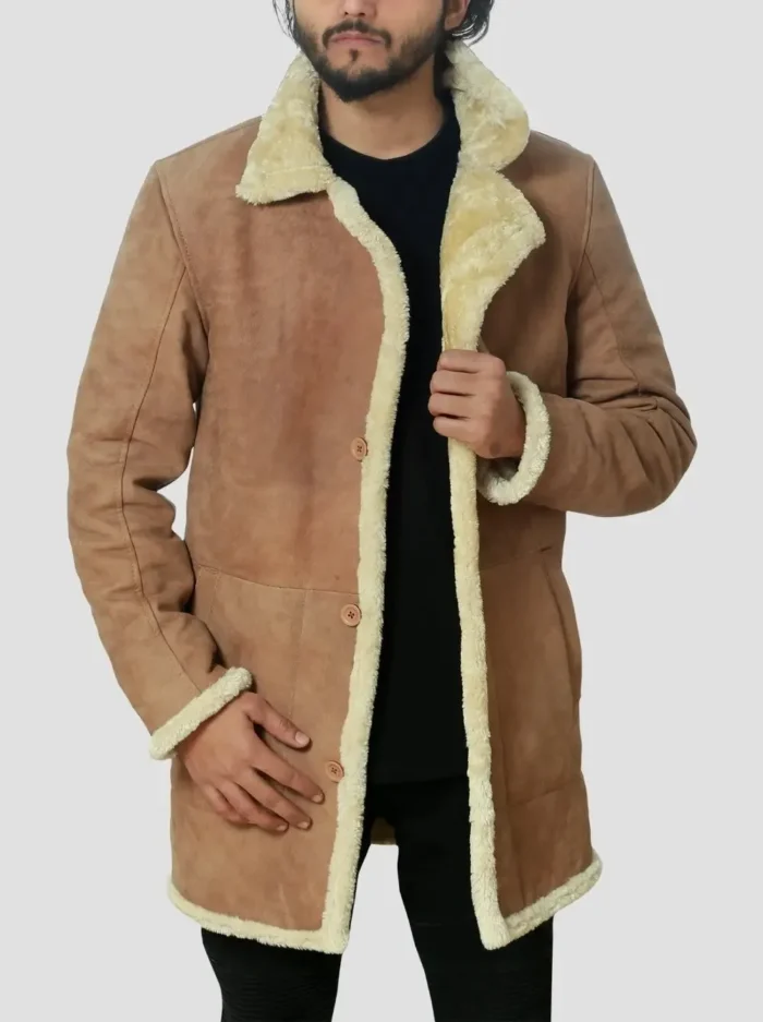 James Leather Shearling Long Coat