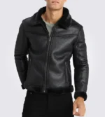 Logan Wilson Brave Black Shearling Leather Jacket