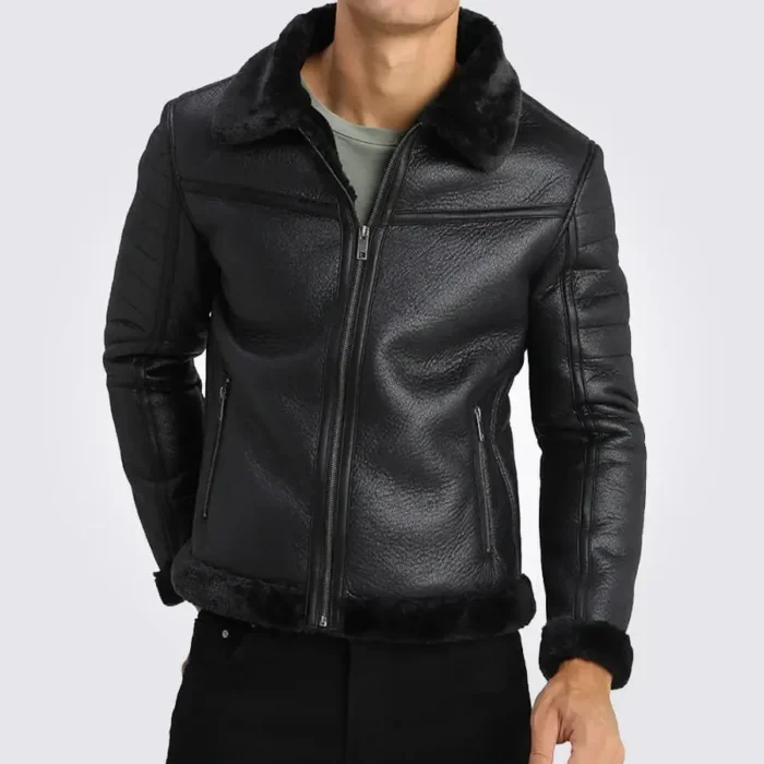 Logan Wilson Brave Black Shearling Leather Jacket