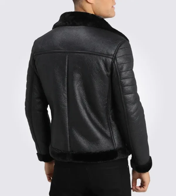 Logan Wilson Brave Shearling Black Leather Jacket