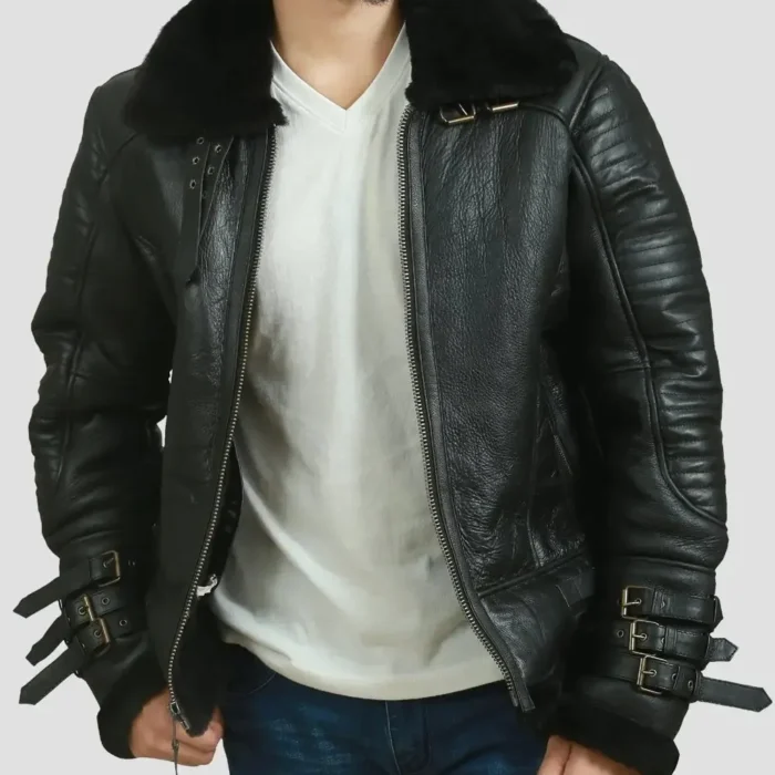 Men B3 Bomber Dark Brown Leather Jacket