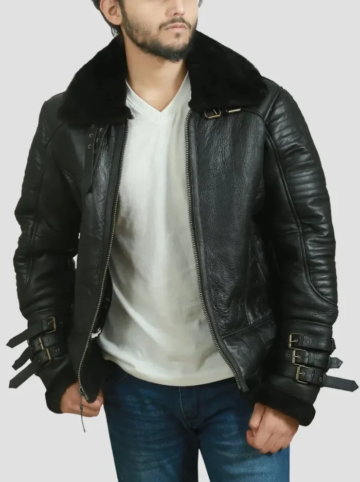 Men B3 Bomber Dark Brown Leather Jacket