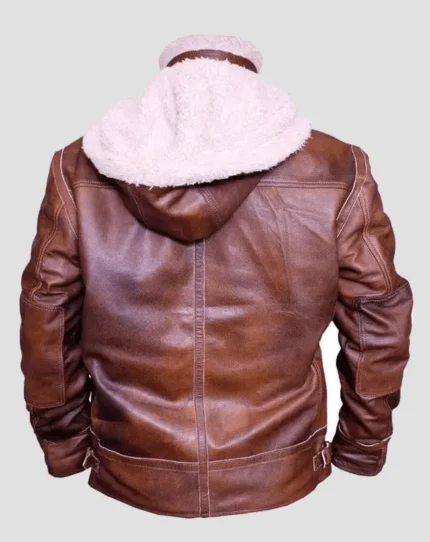Men Shearling B3 Aviator Bomber Brown Real Leather Jacket