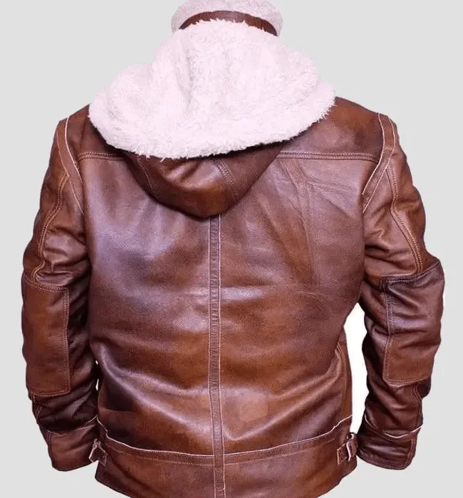 Men Shearling B3 Aviator Bomber Brown Real Leather Jacket