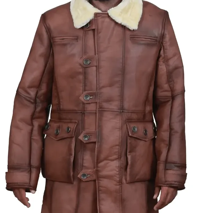 Men Shearling Brown Bane Long Coat