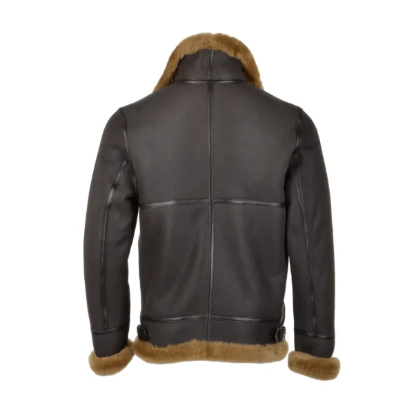 Mens B3 Aviator Bomber Shearling Dark Brown Leather Jacket