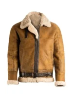 Mens B3 Aviator Brown Shearling Leather Jacket
