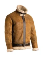 Mens Shearling Brown B3 Aviator Bomber Leather Jacket
