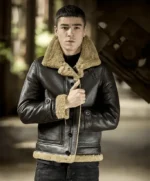 Men’s Shearling Lambskin Brown Leather Jacket