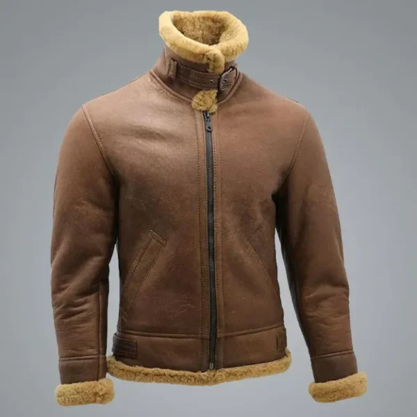 Morris WW2 B3 SF Brown Bomber Flight Sheepskin Leather Jacket