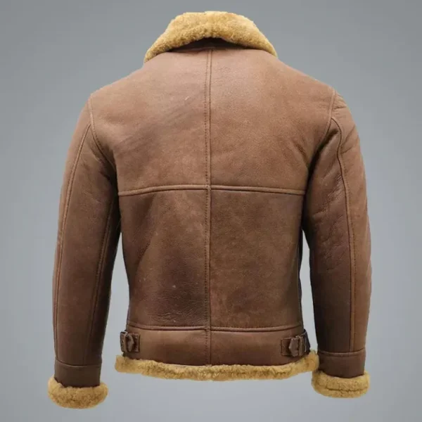 WW2 Brown SF B3 Bomber Flight Leather Jacket