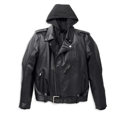 H-D Mens Potomac Black Leather Jacket