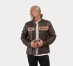 Harley Davidson Victory Lane II Brown Leather Jacket