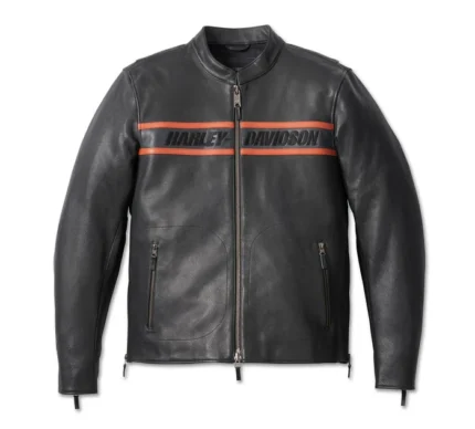 Mens H-D Victory Lane II Black Leather Jacket
