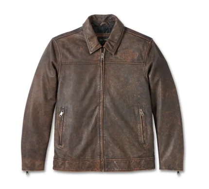 Mens Harley Davidson Distressed Leather Jacket
