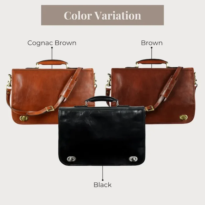 Time Resistance Italian Laptop Briefcase Bag