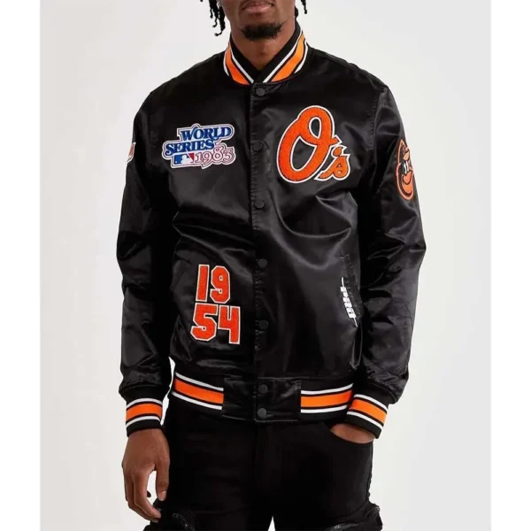 Baltimore Orioles World Series Black Satin Jacket