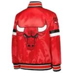 Chicago Bulls Home Game Full-Snap Varsity Red Satin Jacket