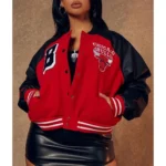 Chicago Bulls Womens Cropped Varsity Jackets