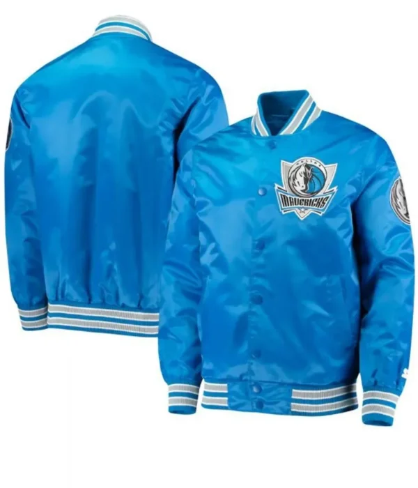 Dallas Mavericks Blue Satin Starter Jackets