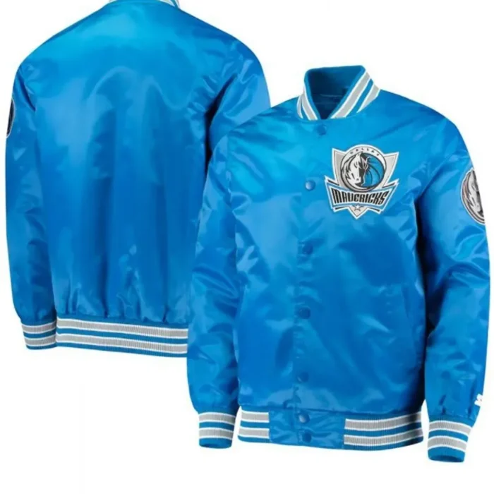 Dallas Mavericks Blue Satin Starter Jackets