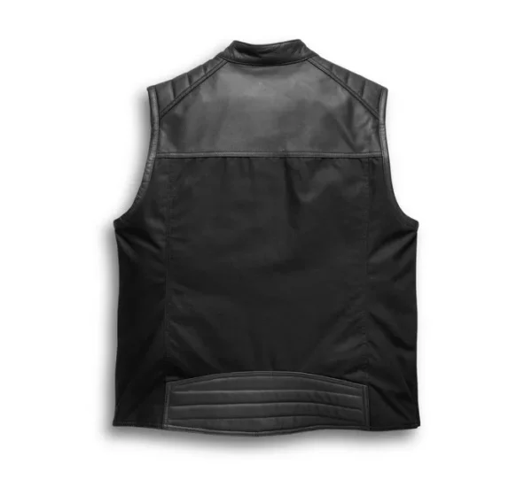 Harley Davidson Mens Biker Black Leather Vest