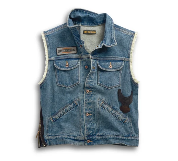 Harley Davidson Mens Blowout Denim Vest