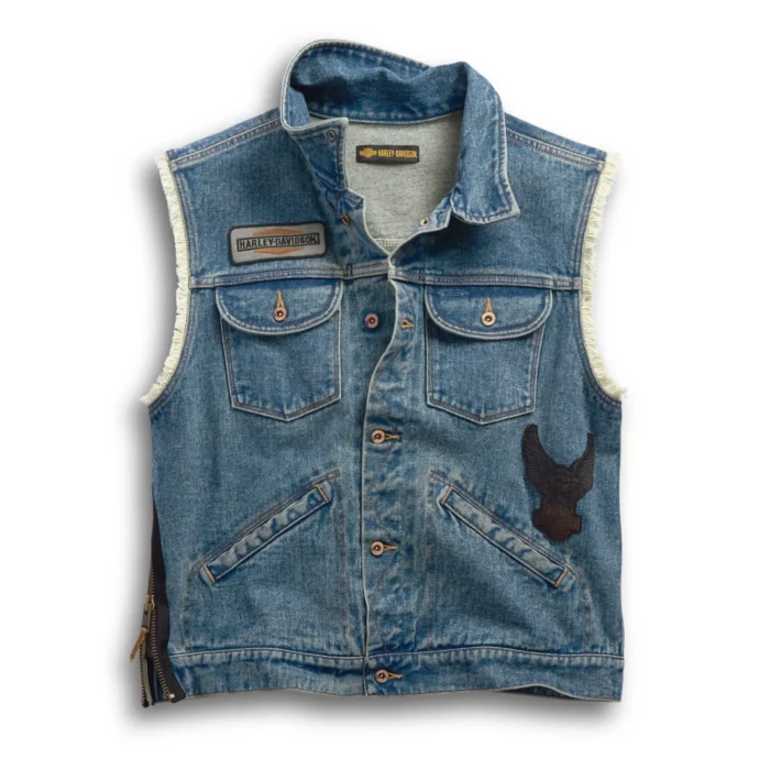 Harley Davidson Mens Blowout Denim Vest